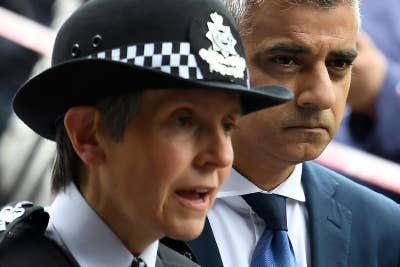 London mayor Sadiq Khan with Met police commissioner Cressida Dick.