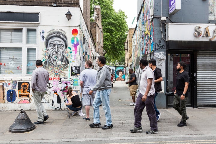 Louis Tomlinson Album Launch Mural Painting on Brick Lane, London