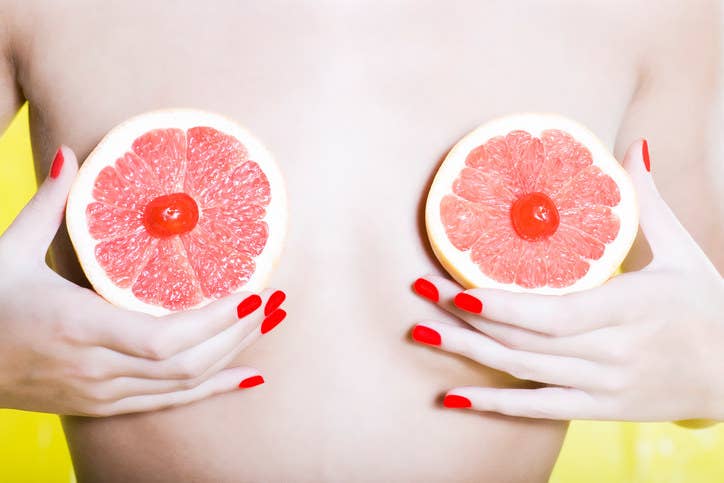 Funny Pomegranate Boobs Bra Titties Tits Breast Boobies T-Shirt 
