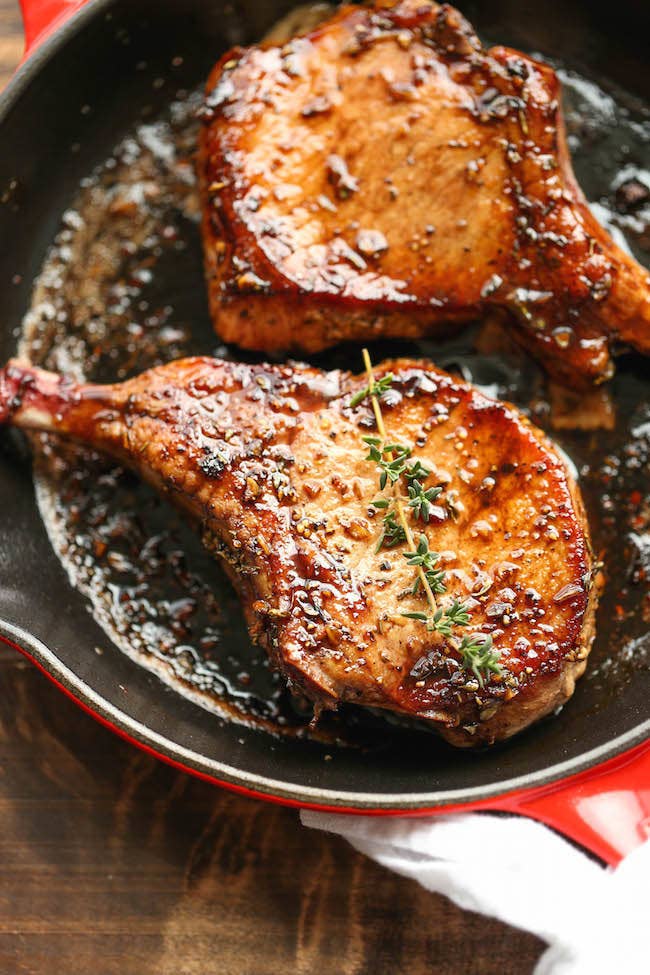 Valentine's Day Dinner: Budget Friendly Pork Chops with glaze