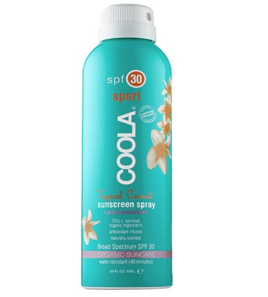 COOLA Sport Continuous Spray SPF 30 is a clear, continuous misting spray with broad-spectrum protection, antiaging benefits, and best of all -- an all-natural coconut scent!