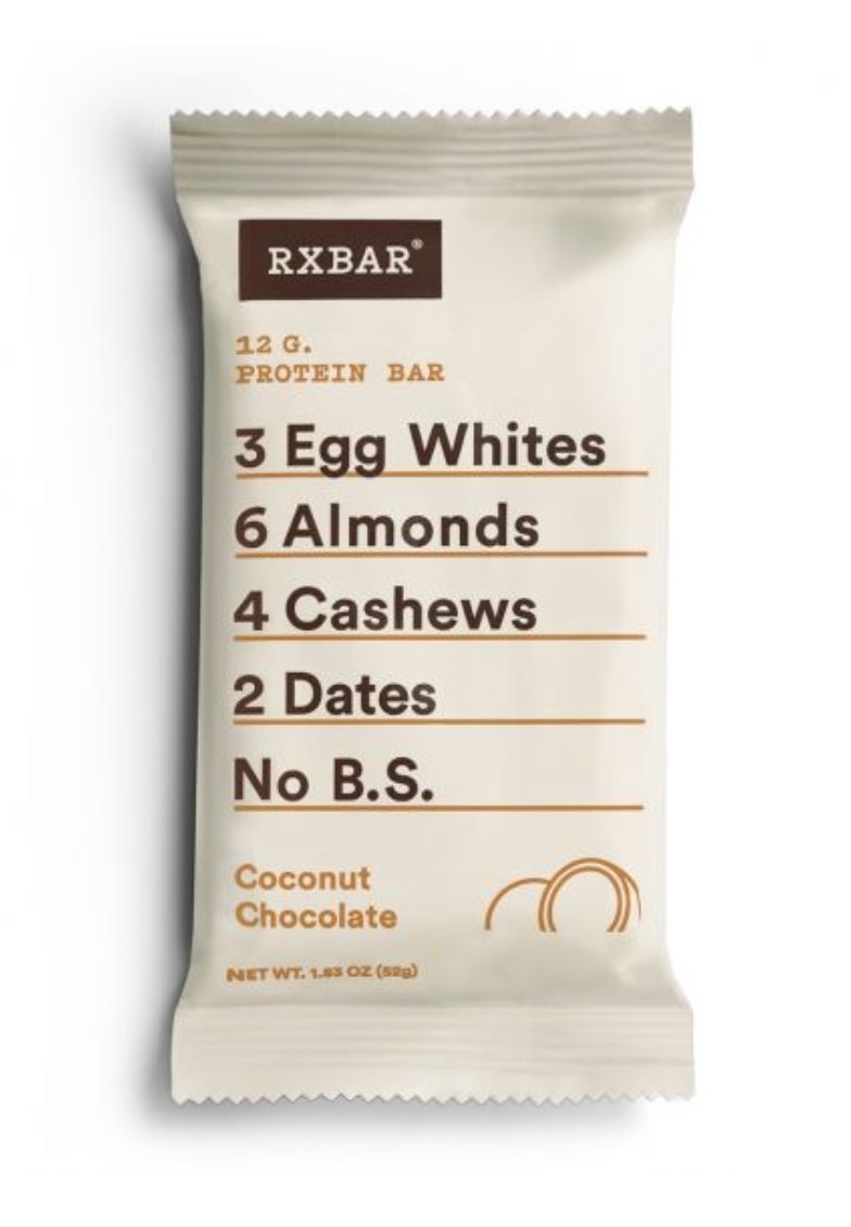 RX Bars are the original whole food protein bar, boasting no gluten or artificial ingredients, just a whole lot of delicious whole nutrition. Heck, the ingredients are listed in full on the outside packing! B.S. not included ;)