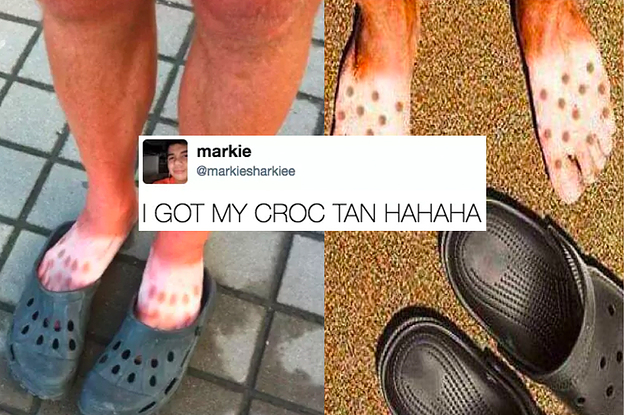 crocs tan shoes