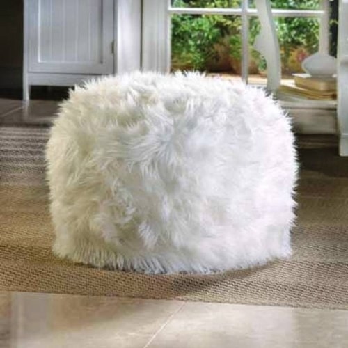 the white fluffy foot stool