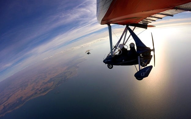 Flying a microlight in East Lothian