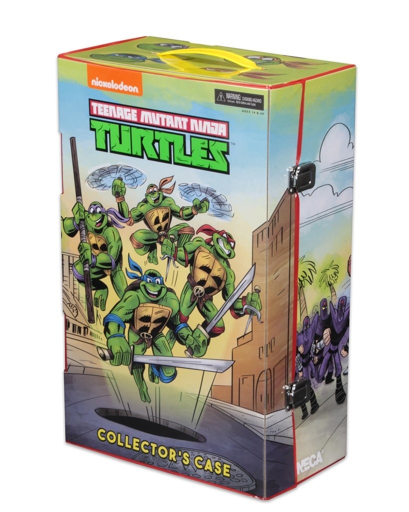 Do you smell pizza? Celebrating 30 years of the classic Teenage Mutant Ninja Turtles cartoon, NECA have created this commemorative box set featuring everyone’s favorite crime fighting turtles. Included in this set are 8 action figures: Donatello, Leonardo, Michelangelo, Raphael, Shredder, Krang, and 2 foot soldiers. Not to mention tons of accessories as well as a carrying case. Each figure stands 7 inches tall and is fully articulated, which is like…totally radical, dude. These sets are limited edition and available at the NECA SDCC booth #3145.