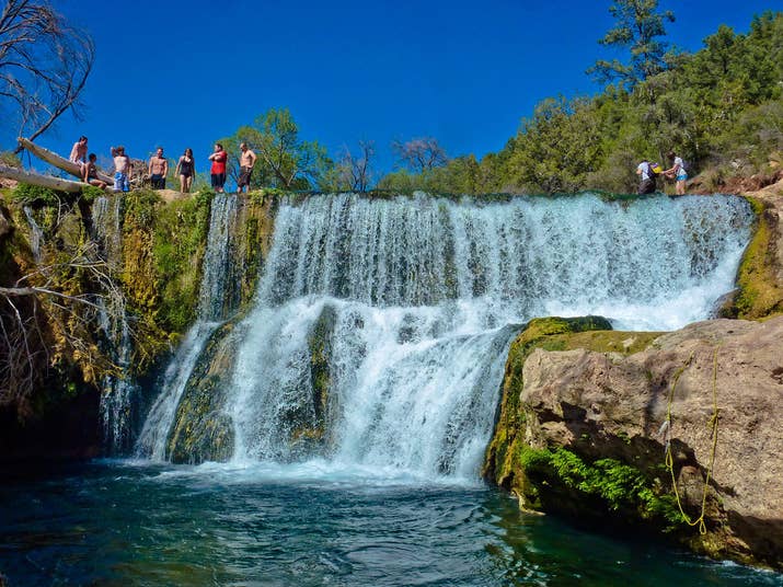 About 80 miles from Phoenix sits this oasis: a crystal blue swimming hole teeming with waterfalls. You'll need to reserve a permit to visit Fossil Creek, and you'll have to hike for a mile before reaching the swimming hole, but one visit and you'll see that it lives up to all the hype.