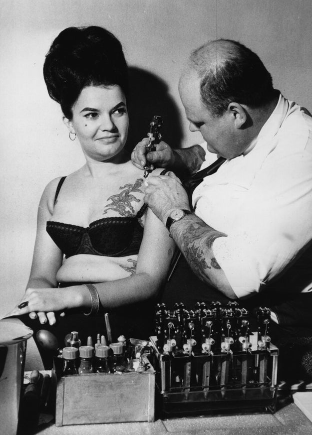 For proof that tattoos have always been cool no matter what decade.