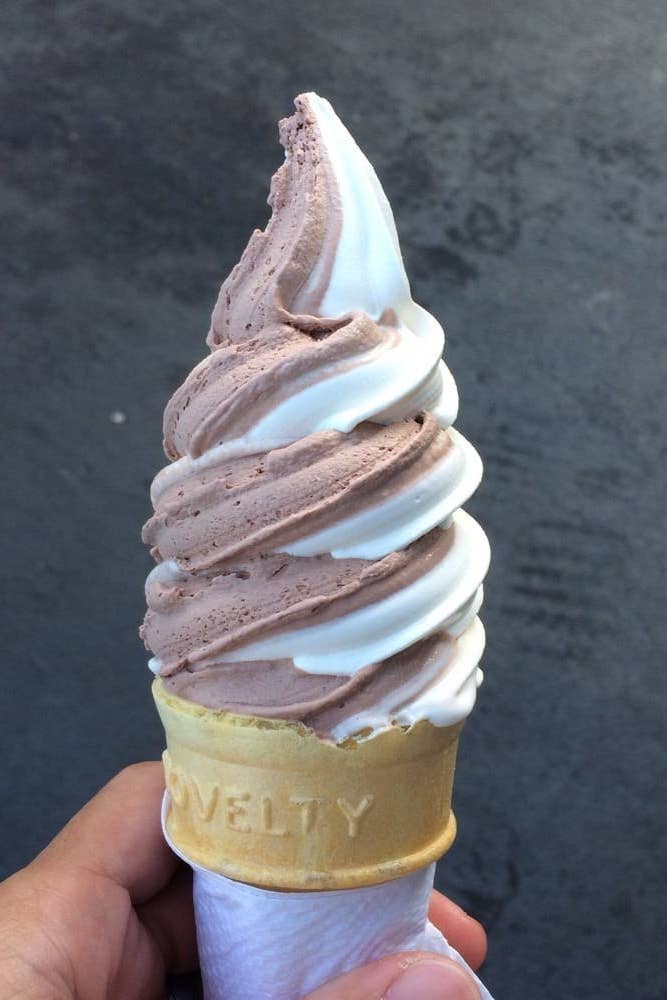now eat this chocolate soft serve