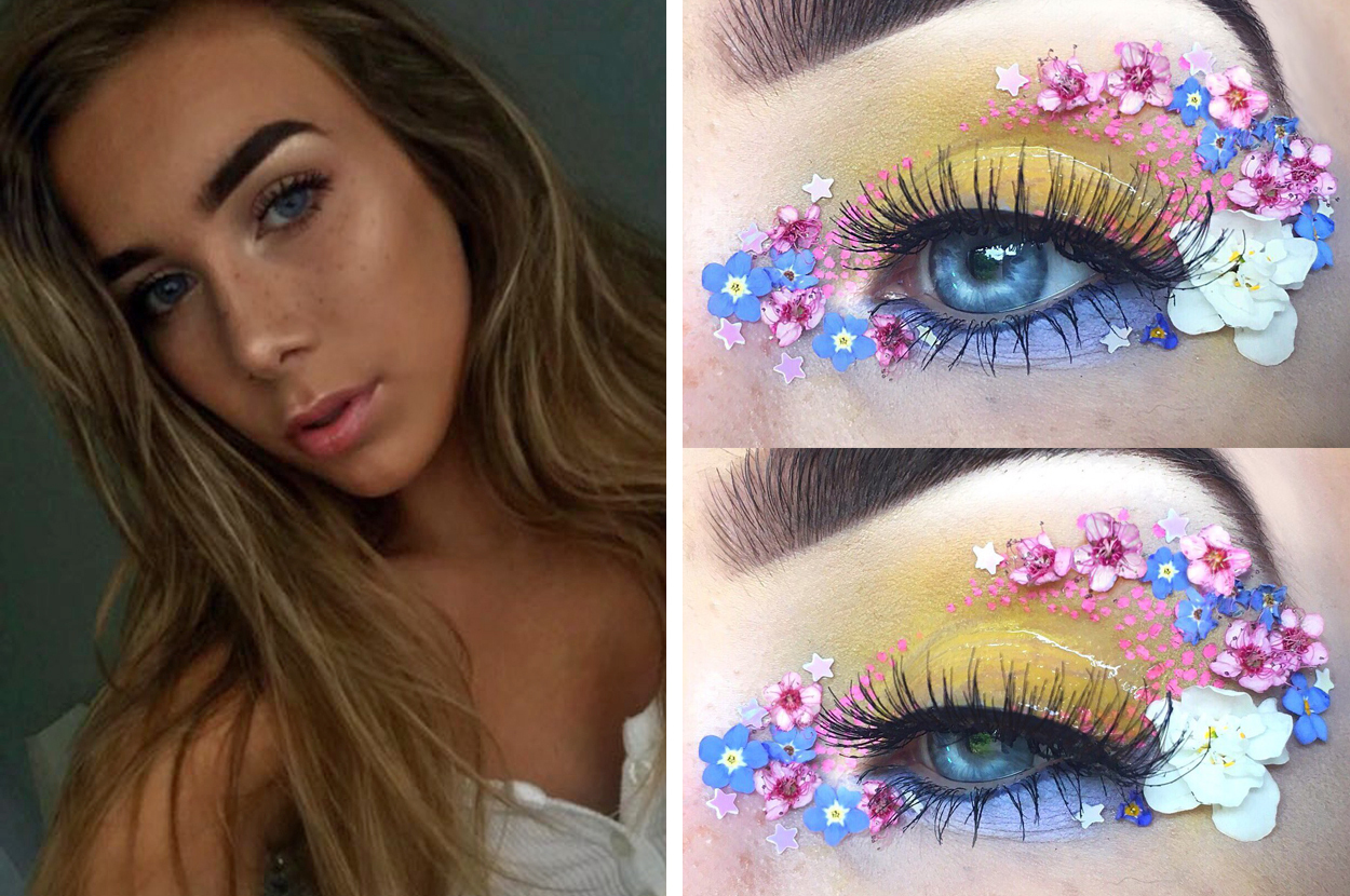 47 Cute Makeup Looks to Recreate : Pink and Buttercup Eyeshadow