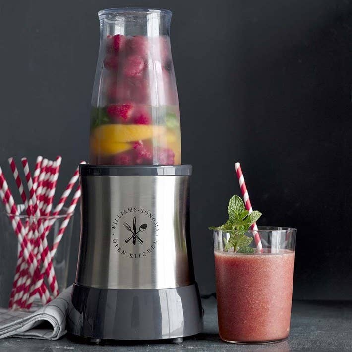 Sleek and powerful this is (says Yoda). Comes with two blending containers that double as to-go cups! Promising review: "I purchased this about two weeks ago, and could not be happier with this product! It pulverizes everything! We have ground coffee beans, nuts, made pesto, juiced everything imaginable, smoothies, and blended cocktails. Wow! Easy to store, easy to clean up, and easy to use!!! Wonderful, and others want this product after seeing ours in use!" —RomoswiftGet it from William and Sonoma for $79.95.