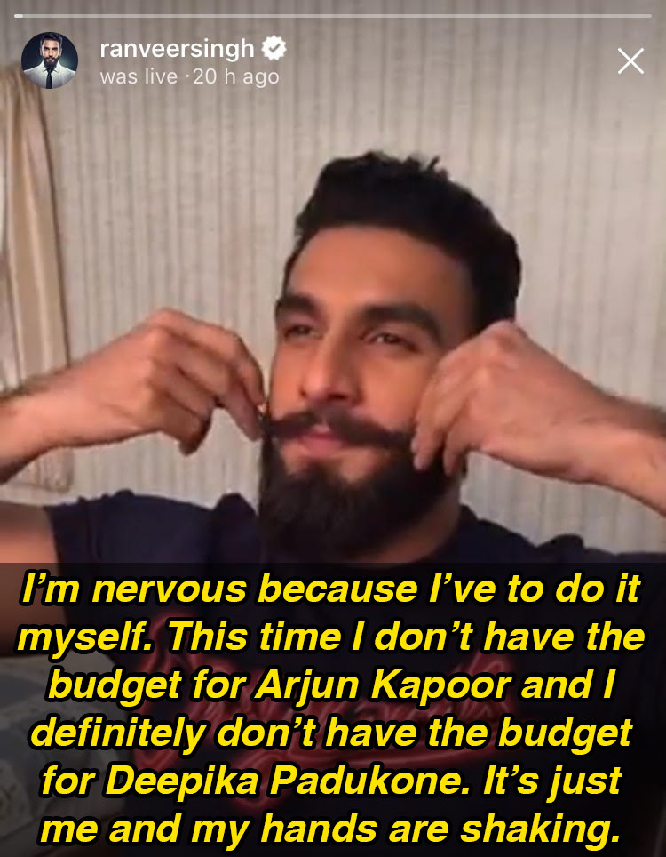 Ranveer Singh Chops Off His Beard Live On Instagram And The Reason Behind  It Is Deepika Padukone!