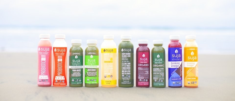 Suja produces a line of cold-pressed juices that is always organic, without GMO, chemical-free, filler-free, gluten-free, and preservative-free without the junk. All Suja beverages are created with transparency, safety, product quality, and functionality in mind. The pressed-juice lines include Classic, Elements & Suja, plus our functional beverages – Probiotic Waters, Drinking Vinegars & Kombuchas.