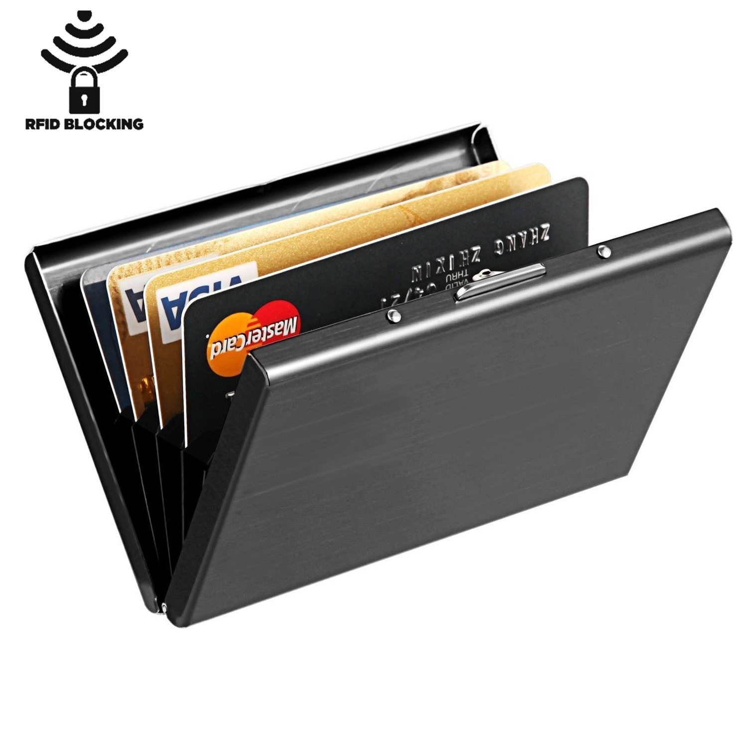 MoreFeel Credit Card Holder Business Card Case RFID Aluminum Wallets Minimalist Metal ID Slots for Men Women 