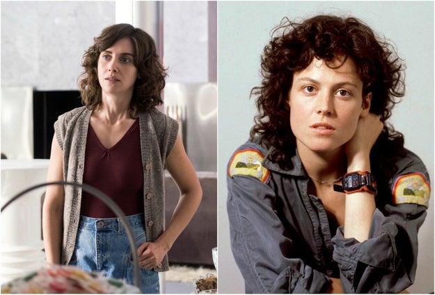 Ruth’s hairstyle was inspired by 1980s Sigourney Weaver.