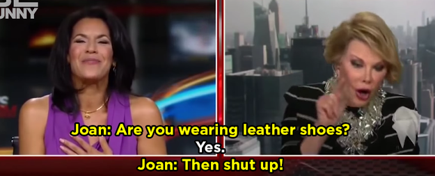 When an interviewer tried calling Joan Rivers out for fur: