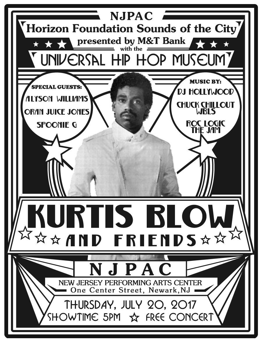 To celebrate this milestone achievement, the Museum is giving a free concert, just across the Hudson, at the New Jersey Performing Arts Center in Newark. It's a free show, featuring Kurtis Blow and other legendary hip-hop figures. The event is built around its central themes of peace, unity, and love, with an eye towards promoting creativity and innovation, two of the genre's most prominent hallmarks. The show will be followed by many other special events throughout the year, to announce the Museum. The old school meets the new school at the "Pac", tomorrow night!