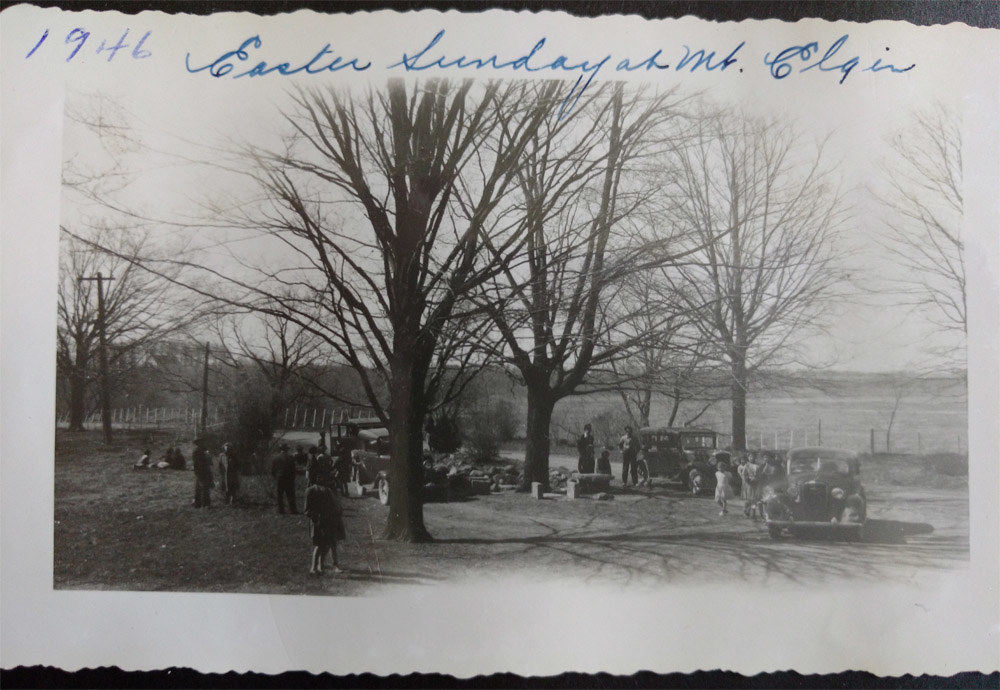 Easter picnic, 1946, at Mount Elgin school.