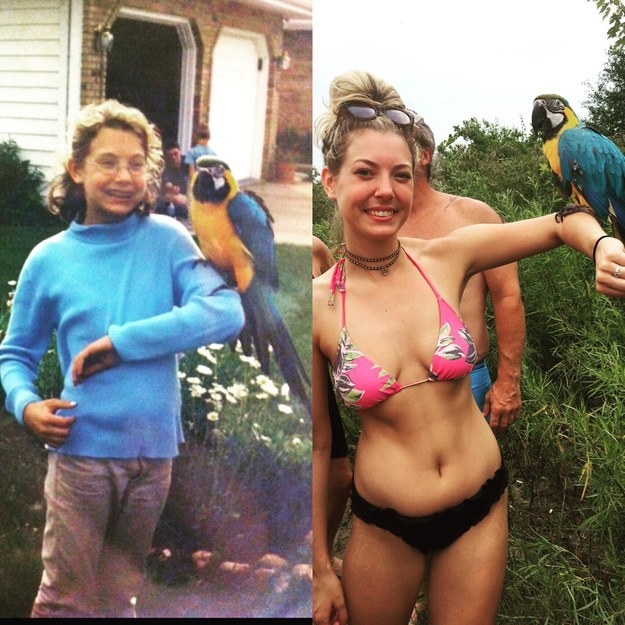 "I still geek out over a damn parrot, 15 years later. Don't think I will ever get over the combo of a blue turtleneck and khaki pants. Man, I miss the early 2000s."—gretchenk4369f7578