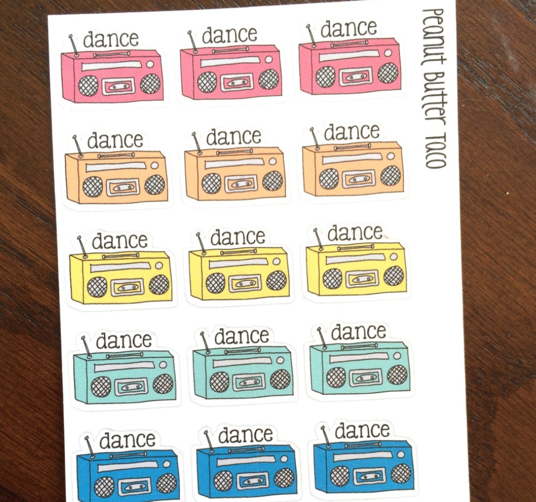 How about some Dance planner stickers to remind them what day class is.