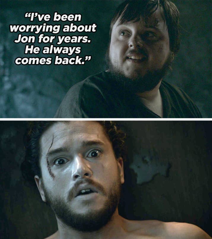 Two episodes later, Olly and his fellow traitors murdered Jon. If only he'd listened to Sam's advice, he might have realised that even death wouldn't stop Jon. And Olly might not have ended up quite so...blue.