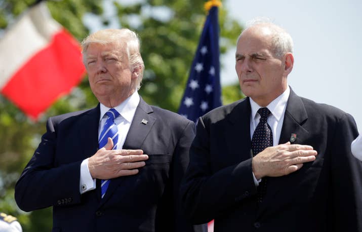 President Donald Trump with Homeland Security Secretary John Kelly in May.