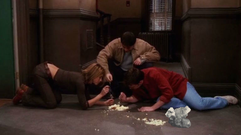 Some much needed comedic relief in a heavily political show, Teddy's guinea pigs were placed as a ploy to free up any tension the audience may have. Though Admiral Dewey, Dr. Johnson, and Bishop Doane couldn't make the taping of the episodes, Father O' Grady and Fighting Bob Evans managed to weasel their way in to help Rachel and Chandler eat floor cake in this iconic scene, a forever staple to the sitcom television era.