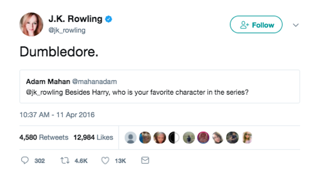 When she revealed her second favorite Harry Potter character: