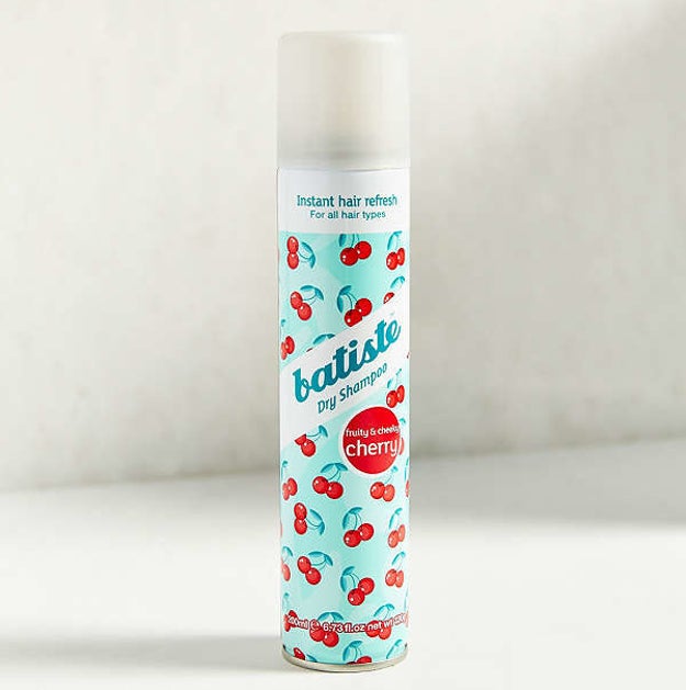 A bottle of dry shampoo so you can go a day or two without washing your hair.