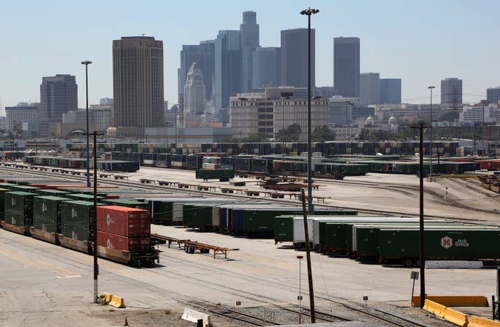 The downtown Los Angeles skyline.