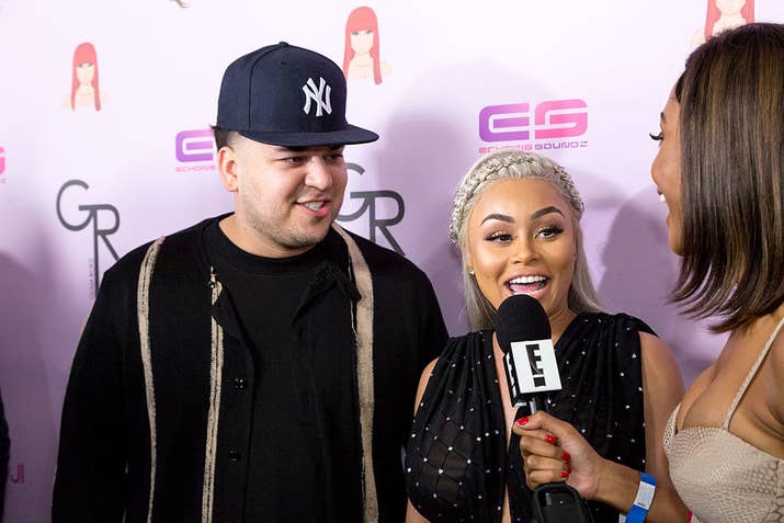 Rob Kardashian e Blac Chyna chegam para festa de aniversário dela em Hollywood, em 2016.