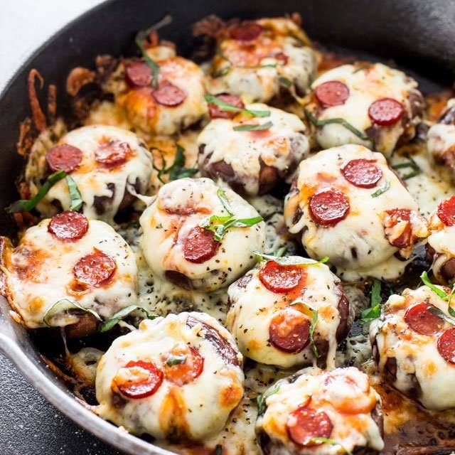 “Flip a big Portobello cap over and fill it with your favorite toppings. Then bake it the same way you would a crust. It's delicious and much lower in carbs.”—jengo81Get the recipe here.