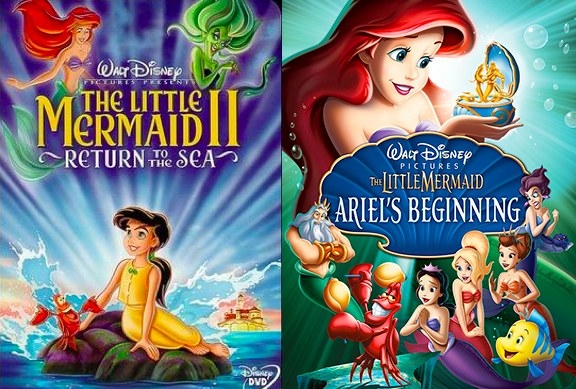 RELEASE YEARS: 2000, 2008Return To The Sea: Ariel and Eric's daughter, Melody, becomes an unwitting pawn in a scheme of revenge, concocted by Morgana, sister of sea-witch Ursula.Ariel's Beginning: In this animated film, a grief-stricken King Triton outlaws music in the wake of the death of his wife, Athena. When Flounder discovers that the irrepressible Sebastian has been singing at an illegal undersea speakeasy in defiance of the king's decree, Ariel struggles to sneak out without getting caught by the royal court's maniacal nanny, Marina Del Ray.