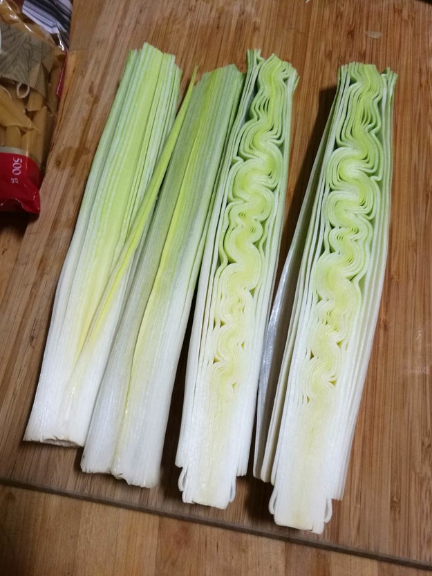 These squiggly leeks.