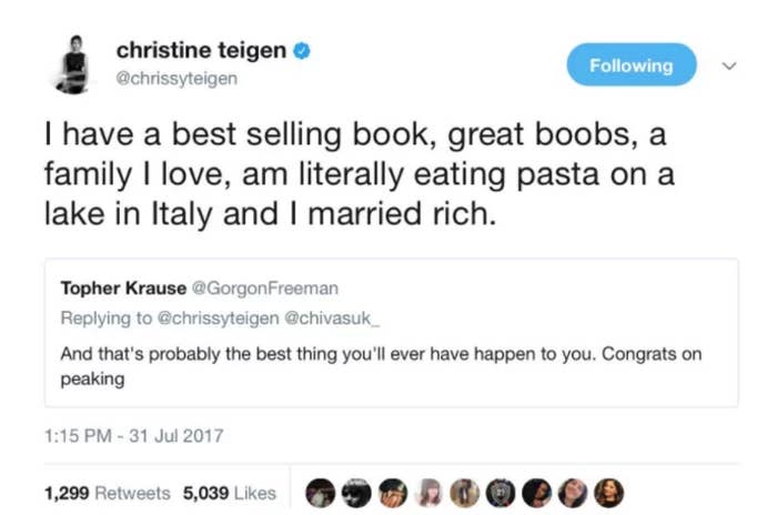 picture Chrissy Teigen Tweets Buzzfeed chrissy teigen just got honest about