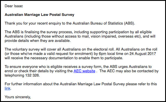 This Guy Emailed The ABS About The Marriage Survey And Got An ...