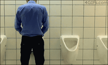Obviously if it's a packed bathroom, use anything that's available, but it's common courtesy to not plop yourself right next to someone else if there are other options open. It's just creepy, and people are pee shy.