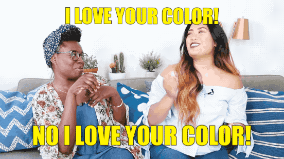You know when you're walking down the street and see someone whose ~lewk~ is just giving you life and vice versa? So you're all like, "OMG! YASSS, BISH! COME THRU, LIP!!!" and they're all like "O-KAY LIP! I SEE YOU! YOU BETTA!!!" Well that's basically what happened as soon as Bim and Cissy swiped on their Lime Crime lippies.Lime Crime Metallic Velvetines Liquid Matte Lipstick in Posh, Raisin Hell, Blondie, and Eclipse is available on Amazon for $20 each.