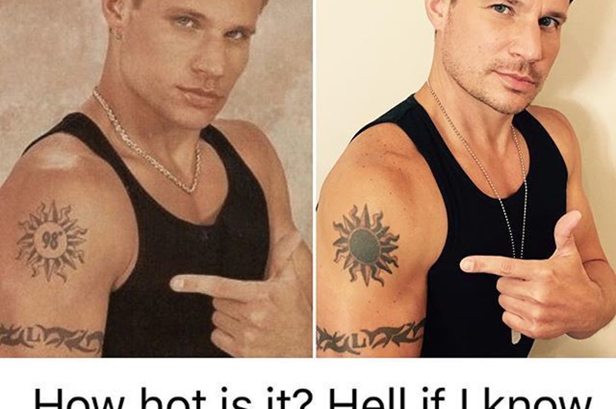 Nick Lachey Hides His 98 Degrees Tattoo