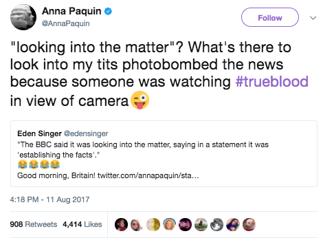 Anna Paquin Had The Most Hilarious Response To Her Breasts Being