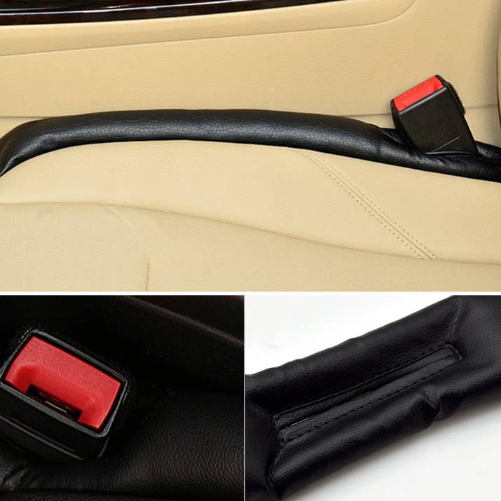 Promising review: "These gap fillers are a lifesaver. They’ve stopped countless things from falling into the gap between my center console and seat, including change, receipts, crumbs, and my smartphone. They fit very easily over the seat buckles, and you just press them in to get them into place. Just note that if your seat has a lot of padding, the gap fillers have a tendency to pull up and out of the gap. Otherwise they’re awesome." —Jason B.Get a pair from Amazon for $8.90.