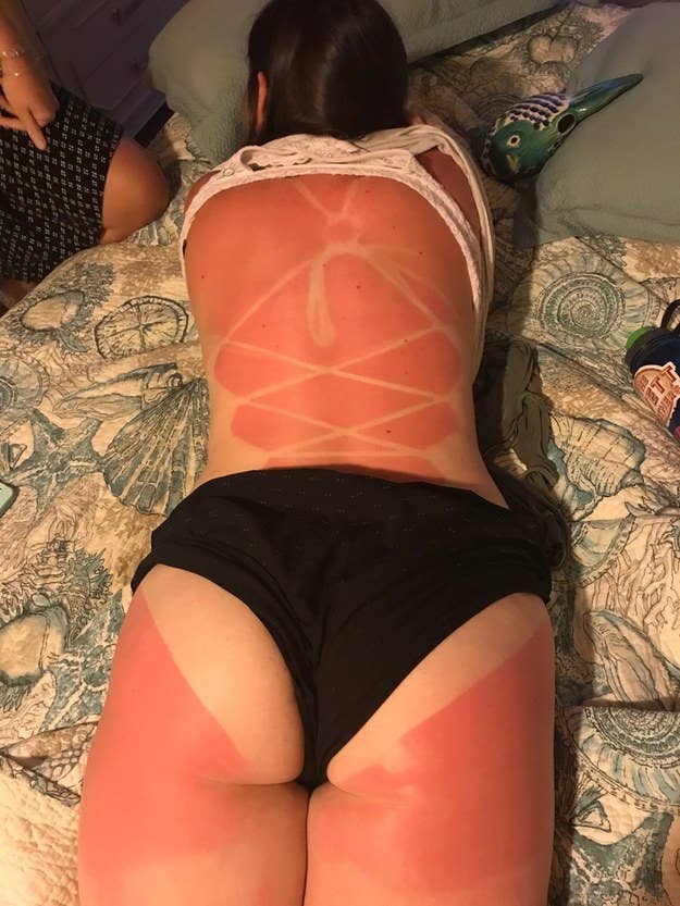 Red handprint on ass