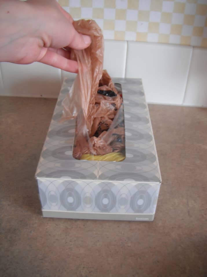 Have more bags than fit in that box? Go recycle 'em. From Easy Going Organizer.