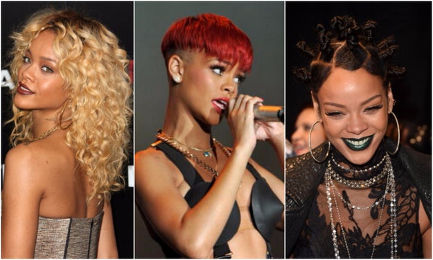 So, we're all familiar with Rihanna, queen of the hair switch-up, right? Here's just a taste of the iconic ~lewks~ she's served throughout the years.