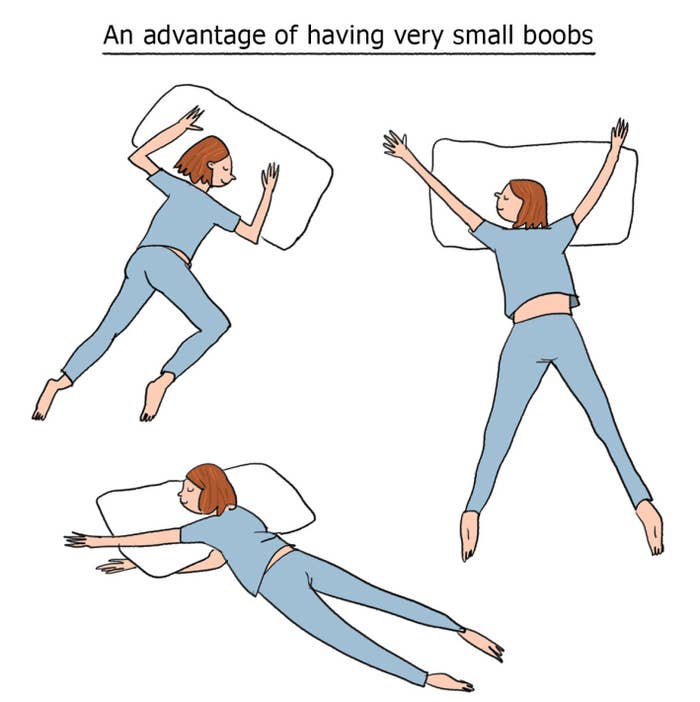Advantages of Small Boobs (SFW Cartoon).