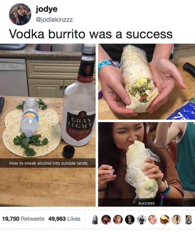 This girl who discovered an alternative use for a burrito.