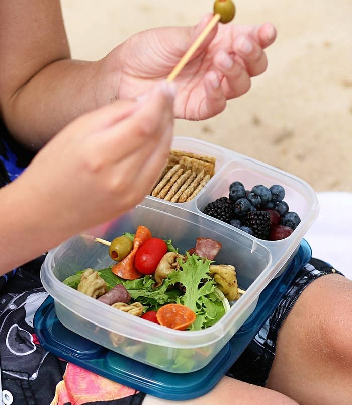 With four in a pack, other family members can get good use out of them, too!Promising Review: "Love how easy these make packing healthy school lunches. In order to encourage more fresh eating, I designate each of the two smaller portions for fruits/veggies, and have my child help pack her favorite foods." —Kindle CustomerGet a four-pack from Amazon for $13.95.