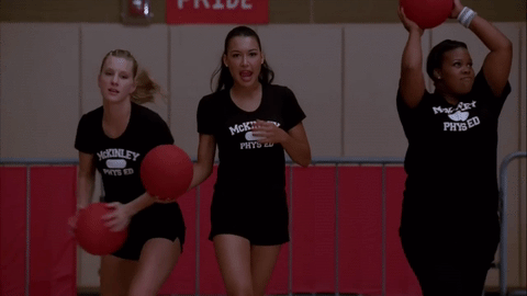 The Troubletones represent an unfortunate chapter in Glee history, but, if nothing else, we were gifted with this unparalleled mashup, set to the sounds of dodgeballs ricocheting off of unsuspecting New Directions members. Bonus points for being one of the most gif-able songs ever.