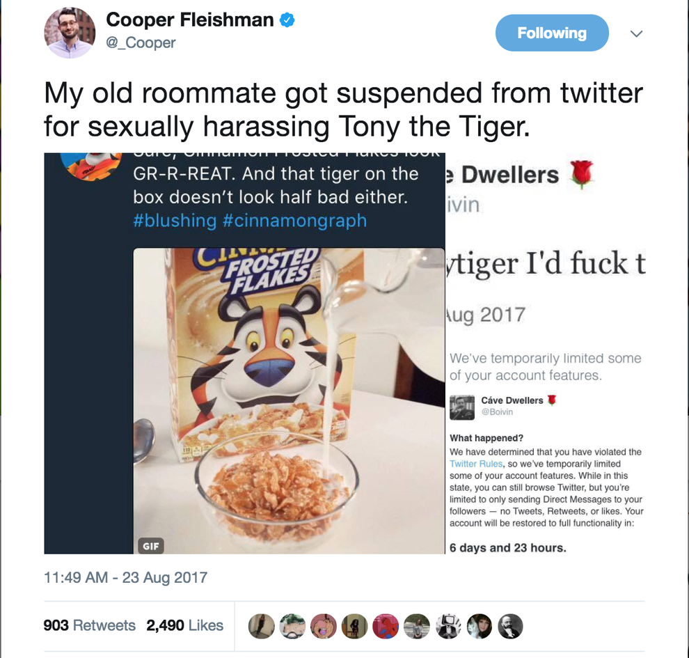 This Guy Was Suspended From Twitter After He Sexually Harassed Tony The  Tiger