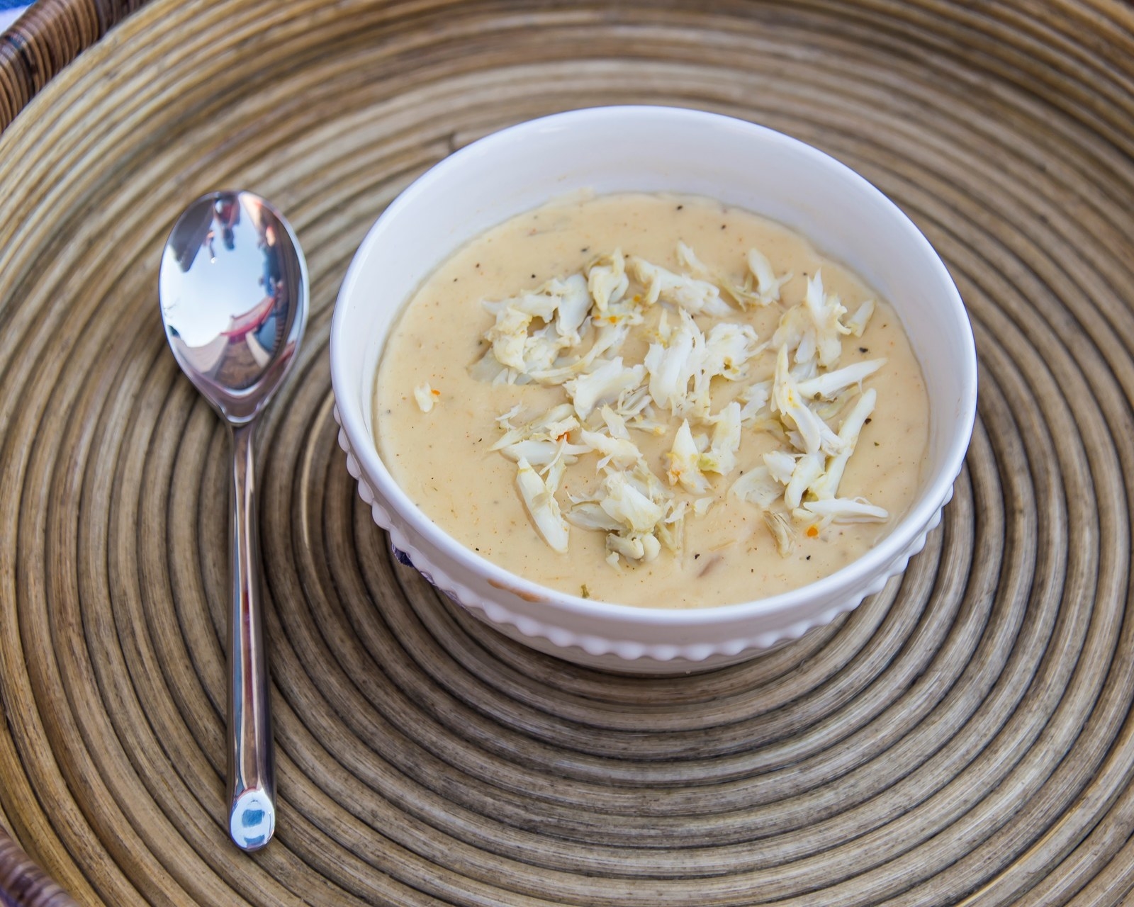 This thick, bisque-like Cream of Crab Soup is your ultimate comfort food. Made from flavorful crab stock, the soup is finished with fresh cream, onion, celery, and dry sherry, and then garnished with nice chunks of jumbo lump crab and perfectly seasoned.